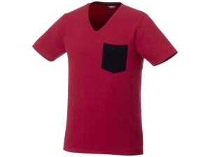 Мужская футболка Gully с коротким рукавом и кармашком, темно-красный/темно-синий, размер L