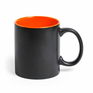 Кружка BAFY, керамика, цвет черный с оранжевым