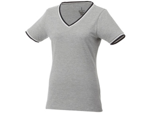 Женская футболка Elbert с коротким рукавом, серый меланж/темно-синий/белый, размер XS