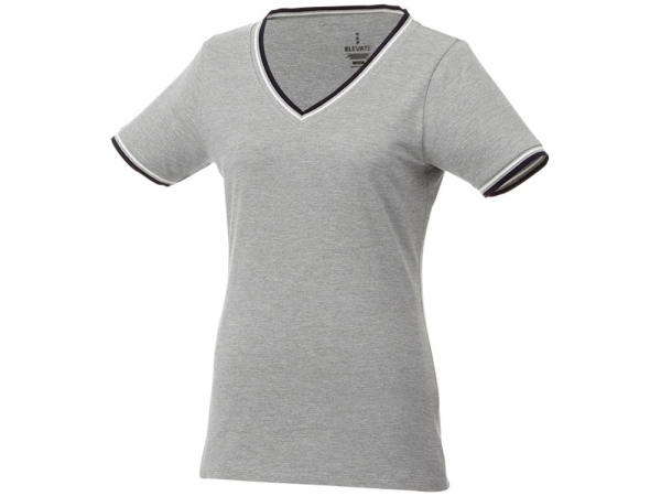 Женская футболка Elbert с коротким рукавом, серый меланж/темно-синий/белый, размер 2XL