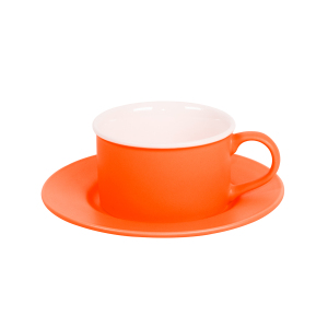 Чайная пара ICE CREAM, цвет оранжевый с белым