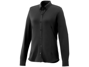 Женская рубашка Bigelow из пике с длинным рукавом, черный, размер XS