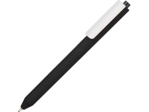 Ручка шариковая Pigra модель P03 PRM «софт-тач», цвет черный/белый
