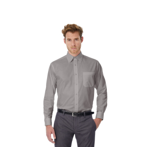 Рубашка мужская с длинным рукавом Oxford LSL/men, цвет серый, размер XXL