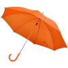 Зонт-трость с пластиковой ручкой, механический, цвет оранжевый