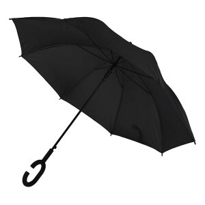 Зонт-трость HALRUM, пластиковая ручка, полуавтомат, цвет черный