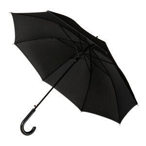 Зонт-трость OXFORD, ручка из искусственной кожи, полуавтомат, цвет черный