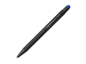 Резиновая шариковая ручка-стилус Dax, цвет черный/синий