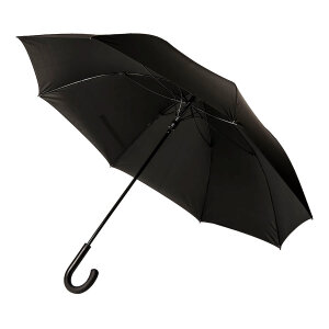 Зонт-трость CAMBRIDGE, пластиковая ручка, полуавтомат, цвет черный