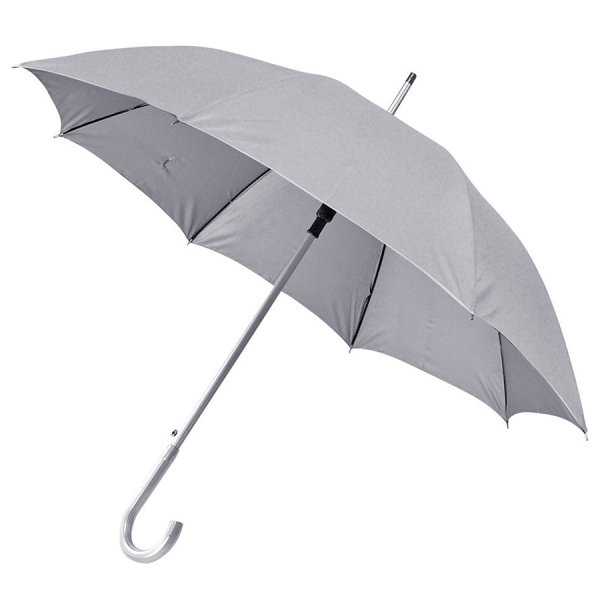 Зонт-трость SILVER, пластиковая ручка, полуавтомат, цвет серый