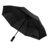 Зонт складной PRESTON с ручкой-фонариком, полуавтомат, цвет черный