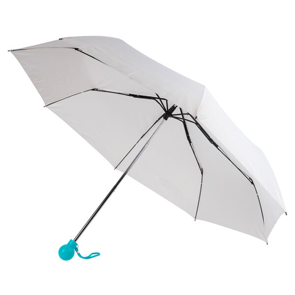 Зонт складной FANTASIA, механический, цвет белый с голубым
