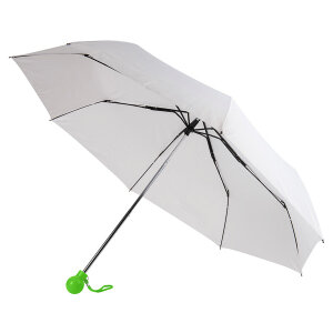 Зонт складной FANTASIA, механический, цвет белый с зеленым яблоком