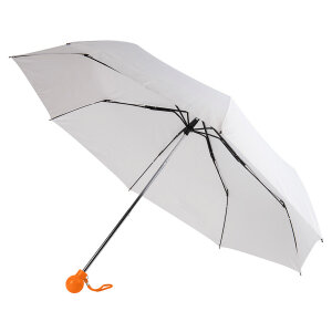 Зонт складной FANTASIA, механический, цвет белый с оранжевым