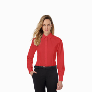 Рубашка женская с длинным рукавом Smart LSL/women, цвет темно-красный, размер S