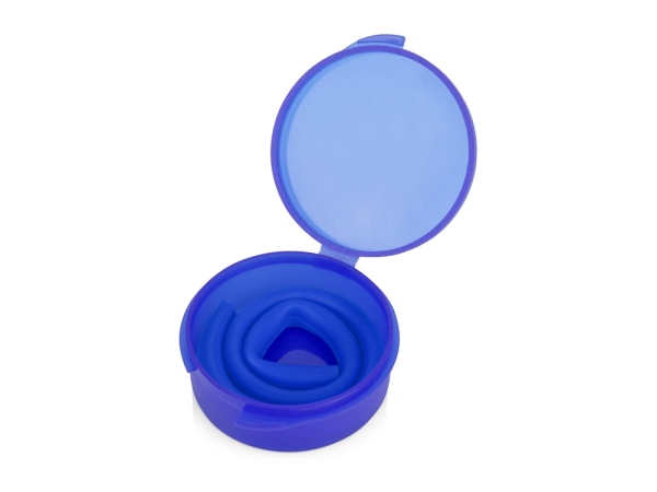 Силиконовая трубочка Fresh в пластиковом кейсе, цвет синий