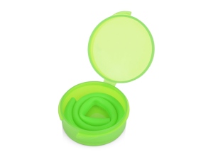 Силиконовая трубочка Fresh в пластиковом кейсе, цвет зеленое яблоко