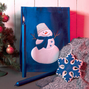 Набор подарочный NEWSPIRIT: сумка, свечи, плед, украшение, цвет синий