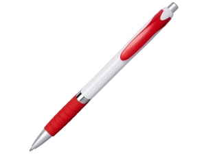 Шариковая ручка Turbo в белом корпусе, цвет белый/красный, синие чернила