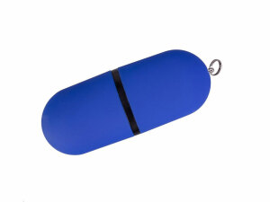 USB 2.0- флешка на 16 Гб «Пилюля Soft-touch», синий