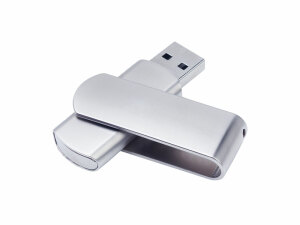USB-флешка металлическая поворотная на 16 ГБ, матовая