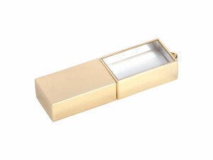 USB 2.0- флешка на 16 Гб кристалл в металле, золото