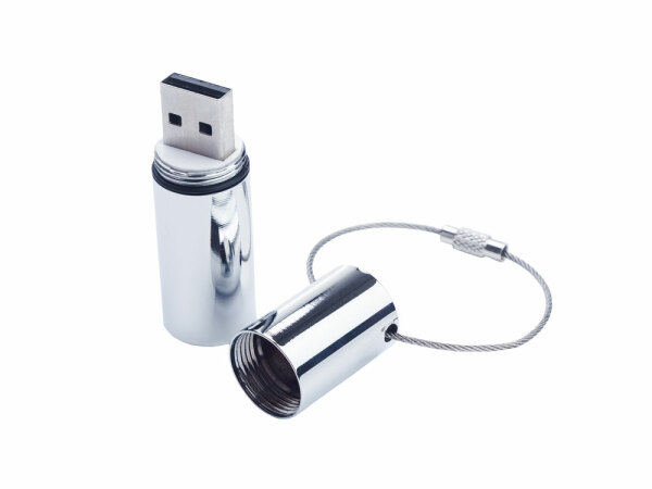USB 2.0- флешка на 16 Гб «Цилиндр»,  серебро