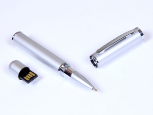 USB-флешка на 8 Гб в виде ручки с мини чипом, цвет серебро