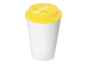 Пластиковый стакан с двойными стенками «Take away», белый/желтый