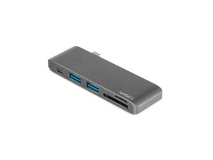 Сетевой USB адаптер/концентратор 5 в 1 Rombica Type-C M2, цвет серый