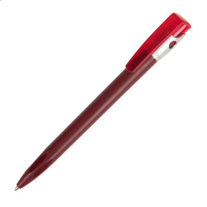 Ручка шариковая KIKI FROST SILVER, цвет бордовый с серебристым