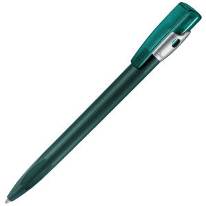 Ручка шариковая KIKI FROST SILVER, цвет зеленый с серебристым