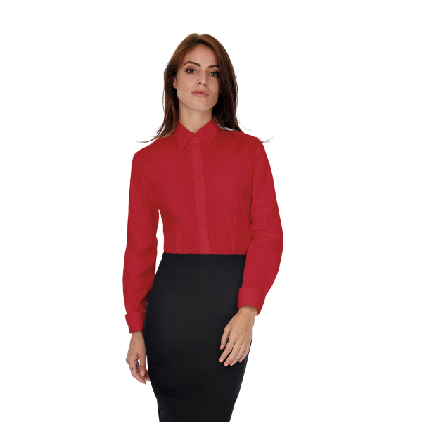 Рубашка женская с длинным рукавом Heritage LSL/women, цвет темно-красный, размер L