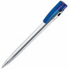 Ручка шариковая KIKI SAT, цвет синий с серебристым