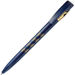 Ручка шариковая KIKI FROST GOLD, цвет синий с золотистым