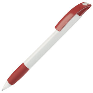 Ручка шариковая с грипом NOVE, цвет красный с белым