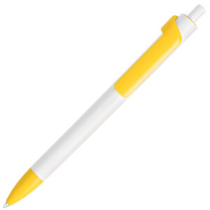 Ручка шариковая FORTE, цвет желтый с белым