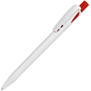 Ручка шариковая TWIN WHITE, цвет красный с белым
