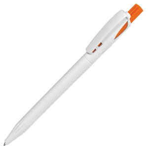 Ручка шариковая TWIN WHITE, цвет оранжевый с белым