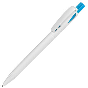 Ручка шариковая TWIN WHITE, цвет голубой с белым