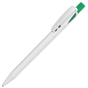 Ручка шариковая TWIN WHITE, цвет зеленый с белым