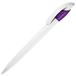 Ручка шариковая GOLF WHITE, цвет фиолетовый