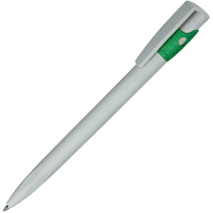 Ручка шариковая из экопластика KIKI ECOLINE, цвет зеленый с серым