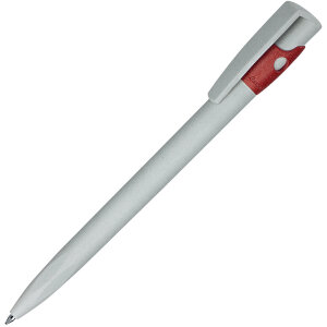 Ручка шариковая из экопластика KIKI ECOLINE, цвет красный с серым