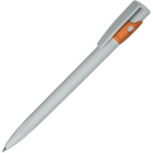 Ручка шариковая из экопластика KIKI ECOLINE, цвет оранжевый с серым