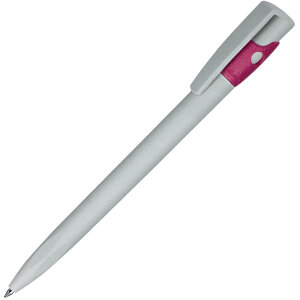 Ручка шариковая из экопластика KIKI ECOLINE, цвет розовый с серым