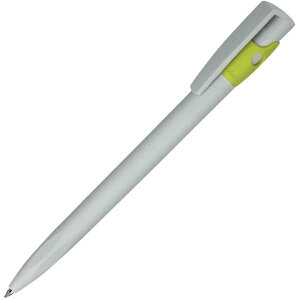 Ручка шариковая из экопластика KIKI ECOLINE, цвет светло-зеленый с серым