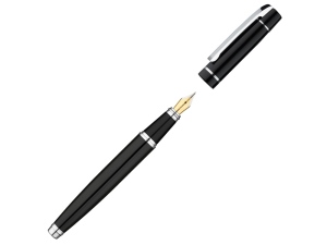Ручка металлическая перьевая «VIP F» с зеркальной гравировкой, черный