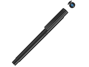 Капиллярная ручка в корпусе из переработанного материала rPET «RECYCLED PET PEN PRO FL», черный с голубыми чернилами