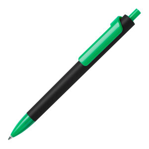 Ручка шариковая FORTE SOFT BLACK, покрытие soft touch, цвет зеленый с черным